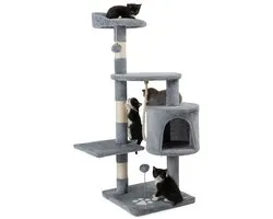 lionto by dibea Krabpaal katten 112 cm hoogte (lichtgrijs)