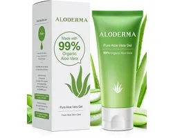 Aloderma Aloe Vera Gel 99% Biologique Pur – Gel Hydratant et Adoucissant – Visage et Corps – Peau Sensible – 114 g