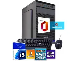 Intel Ultra Compleet Desktop PC | Intel Core i5 | 8 GB RAM | 512GB SSD M.2 | Windows 11 Pro | Business Office Multimedia Computer | Inclusief Muis & Toetsenbord & Microsoft Office
