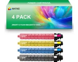 INKFIND MP C3503 C3003 C3004 C3504 (841817-841818-841819-841820) toner multipack van 4 stuks (Zwart+Cyaan+Magenta+Geel) compatibel met Ricoh MP C3003 C3004 C3503 C3504 841817-841818-841819-841820 4-pack BK/C/M/Y