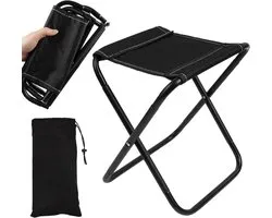Foldable Stool - Mini Outdoor Camping Stoel - Portable Small Lightweight Hunting Stool met Carry Bag met Zipper - Vouwbare Relax Stoelen voor Fishing en Picnics (Black)