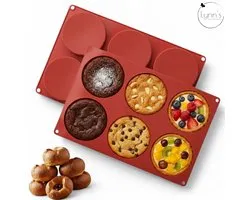 Siliconen bakvorm - 6 ronde holtes - Ø10 cm - Yorkshire pudding - Broodjes & Crackers - Koek & Gebak - Oopsies
