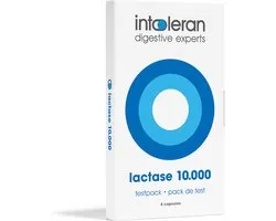 Intoleran Lactase 10.000 Échantillon d'Enzymes Digestives - 5 capsules | Enzyme de lactase pour l'intolérance au lactose, en facilite la digestion | Action directe | Dosage élevé | Végan