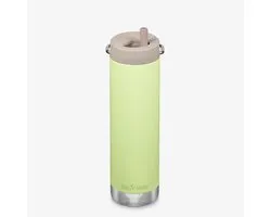 Klean Kanteen TKWide 592ml - Twist Cap Shadow Lime- geïsoleerd - met rietje