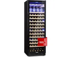 Klarstein Vinovilla Grande 165 Built-in Uno Onyx - Cave à vin spacieuse - 433 Litres - 165 Bouteilles - Cave à vin climatique - Zwart