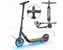 KIDDOWE K2 Elektrische Step Kinderen - Kinderstep Inklapbaar - 14km/u - 6.5" Wielen - Zwart