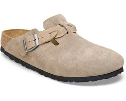 Birkenstock Boston Braided Suede Leather - Taupe Narrow - maat 41