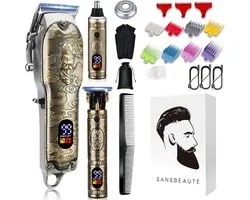 Professionele Draadloze 4-in-1 Tondeuse - Sansbeauté - Tondeuse Mannen Hoofdhaar - Cheveux Haar - Haartrimmer - Kapper Haar Machine - Haartondeuse - Trimmer Baard - Barbe Hair Clipper - Kapper Buddha Trimmer - Barber Set - Kappersset
