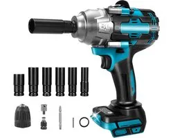 Cordless impact wrench, brushless, compatible with Makita 18 V (without battery) - ShopVlot