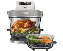 Ninja CRISPi PRO 7-en-1 Friteuse à air en verre avec 7 fonctions - Frire à l'air, Cuire, Rôtir, Lever, Déshydrater. Max Crisp et Rendre croustillant à nouveau - Bol en verre de 2,3 litres et 5,7 litres - Cuisson sans PFAS - Stone - AS101EULG