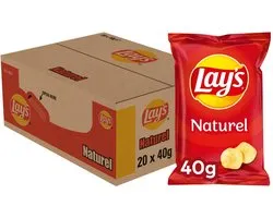 Lay's Chips Naturel - Chips - 20 x 40 gram