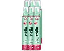 6 x WellaFlex Hold Ultra Strong Mousse - Haarmousse - Langdurige Versteviging - Flexibele Textuur - 200 ml - Voordeelverpakking - 6 stuks