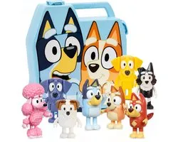 BLUEY Verzamelkoffer met 8 speelfiguren Deluxe set