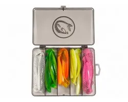 Cap-Vis Ensemble de leurres 12cm – 31 Pièces – Boîte de pêche incluse – Leurre brochet – Shads pour sandre & perche