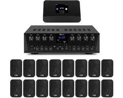 Système audio multi-pièces Power Dynamics - Avec amplificateur 8 zones, 16 haut-parleurs et tuner DAB