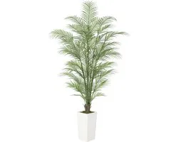 Palmier Areca artificiel de 180 cm avec pot, feuilles et branches réalistes – plante artificielle tropicale sur pied pour intérieur et extérieur, convient pour la décoration de la maison, du bureau, du jardin et de l'hôtel