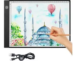 Tablette lumineuse HEZIVO® pour Diamond Painting - Plaque lumineuse pour Dessin et Croquis - Planche à Dessin - 3 niveaux de luminosité - A4