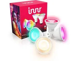 Innr smart GU10 lamp - Zigbee - geschikt voor Philips Hue - LED spot - wit en gekleurd licht - slimme lamp - ledlamp dimbaar - 410 lumen - 4 pack