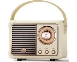 Enceinte rétro, idées cadeaux pour une petite amie, enceinte sans fil portable, cadeaux pour femmes, filles et amis dans un style ancien, petit support USB/TF/AUX pour chambre antique, cuisine, bureau et décoration de bureau (beige)
