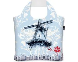 Ecozz - Studio Onszelf Onszelf - Moulin hollandais - 100% recyclé (rPet) - Oeko-Tex - Avec fermeture éclair - Verrouillable - Sac shopping pliable - Résistant à l'eau - Shopper - Ecofriendly - Durable
