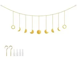CENPEK Moon Garland Wall Hanging Gold Moon Garland Boho Wall Decor Moon Garland Hanging Wall Decorations Voor Thuis - ShopVlot
