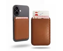 Pasjeshouder Geschikt voor Magsafe & Apple iPhone - Magnetische Kaarthouder - Wallet - Bruin