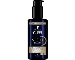 Gliss Night Elixir Overnight Repair – Sérum Capillaire – Élixir de Nuit – Réparation Pendant la Nuit – Douceur et Réparation – Régénération Capillaire – Cheveux Abîmés – 100 ml