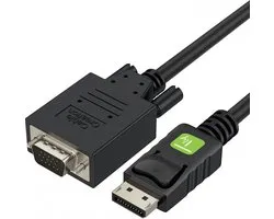 TECHly DisplayPort / VGA Aansluitkabel 1.80 m ICOC-DSP-V-018 Zwart [1x DisplayPort stekker - 1x VGA-stekker]