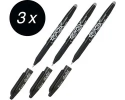 Pilot FriXion - Balpen - Uitwisbaar Zwart - 3 Stuks