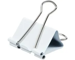 Papierklemmen wit | Foldbackclip | 25MM breed | 160 stuks