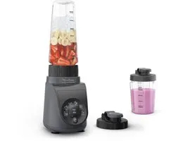 Moulinex Blend Up Essential LM1EHBF0 – Mini Blender – Romige smoothies en sauzen – 800 W – 6 automatische programma’s – Tritan drinkflessen voor onderweg – Smoothie blender