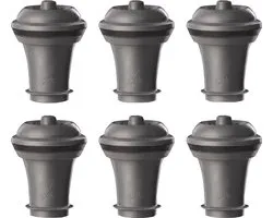 Vacu Vin Wijnstoppers Set van 6 – Reserve Afsluitdoppen voor Wine Saver – Herbruikbaar – Grijs