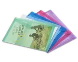 ECO Documentenmappen A3 met Drukknoop - Set van 5 - Diverse Transparante Kleuren