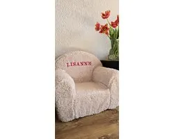 Chaise teddy beige personnalisée avec prénom pour enfants