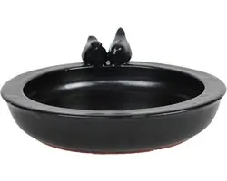 Esschert Design - Vogelbad Rond Keramiek - Zwart