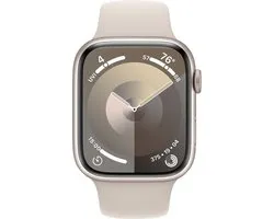 Apple Watch Series 9 - GPS + Cellular - 45mm - Starlight Aluminium Case with Starlight Sport Band - M/L