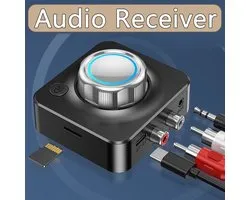 Bluetooth 5.0 audio-ontvangerbalk draadloze stereo-adapter 3,5 mm AUX naar RCA-kabel