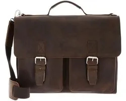 LEONHARD HEYDEN Cuir mallette serviette pour ordinateur portable Salisbury Aktenmappe 2 Fächer 7611 Rotbraun marron foncé