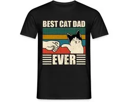 Best Cat Dad Ever Beste Kat Papa T-Shirt Heren