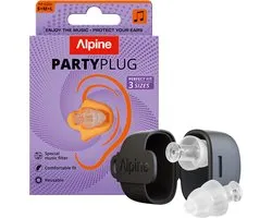 Alpine PartyPlug Oordopjes Festival - Nieuw & Verbeterd - 19dB Gehoorbescherming voor Muziek, Concerten, Feesten & Festivals - Hoge Muziekkwaliteit - Herbruikbare Earplugs - 3 Maten S/M/L - Oordoppen Incl. Premium Filter & Opbergcase - Transparant