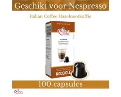 Café Italien Coffee Noisette - 100 Capsules de Café Nocciola - Compatible Nespresso