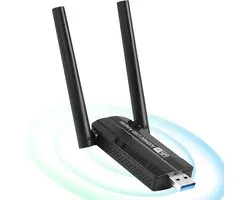 Krachtige USB WiFi Adapter 3000Mbps voor Windows - WiFi 6E Dual Band Dongle