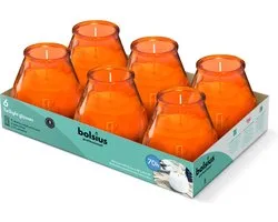 Bolsius - Twilight - Kaars in glas - Patio - Oranje - Tray 6 - 70 branduren