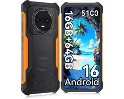 Smartphone robuste CUBOT Kingkong ES Pro - 6,56" - 16 Go (6+10) RAM - 64 Go ROM - 5100 mAh - Android 16 - IP68/IP69K - Reconnaissance faciale - Noir