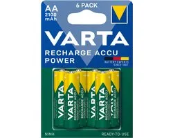 VARTA Pack de 6 batterijen oplaadbaar Accus AA 2100 mAh 1,2V Ni-Mh
