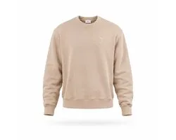 AMI Alexandre Mattiussi sweater beige met ton-sur-ton hartlogo unisex - L