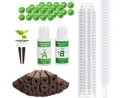 Seed Pod Kit voor Hydroponic Growing System - 122 stks - Inclusief 30 Grow Sponges, 30 Grow Baskets, 30 Grow Domes en 2 100ml Plantenvoeding hydrocultuur systeem