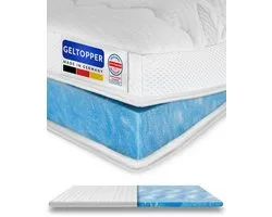AM Qualitätsmatratzen Premium Gelschuim Topper 80x190cm (SG50) - Hoogte 6 cm - Memory foam mattress topper 80 x 190 - TENCEL Lyocell tijk - Gel Matrastopper voor matras en boxspringbed