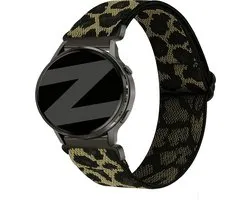 Bandz Elastisch Nylon bandje geschikt voor Samsung Galaxy Watch 7 (40/44mm) / Galaxy Watch 6 (Classic) / Galaxy Watch 5 (Pro) / Galaxy Watch 4 / Watch 3 / Watch FE / Polar Ignite 3-2 / Pacer / Unite / Huawei GT3 - GT2 / Amazfit GTS 4-3-2 (Luipaard)