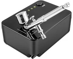 Kit aérographe portable avec compresseur, double action par gravité, kit multifonctionnel pour l'art, les ongles, les tatouages, le maquillage, la décoration de gâteaux et le modelage - V
